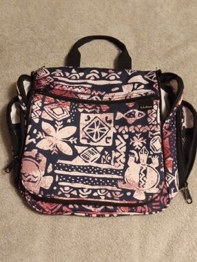 L.L. Bean Navy and Pink Patterned Women’s Tote Bag